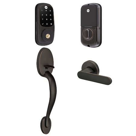 Yale Real Living Connected by August Assure Lock Touchscreen Deadbolt with Jamestown Handleset US10BP Oil Rubbed Bron BYRD226CBAJX10BP